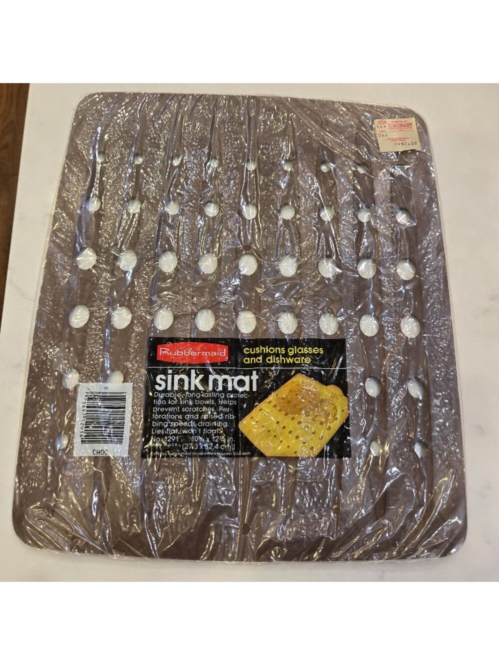 Rubbermaid Kitchen Sink Dish Protector Mat 1291 Chocolate Brown NOS
